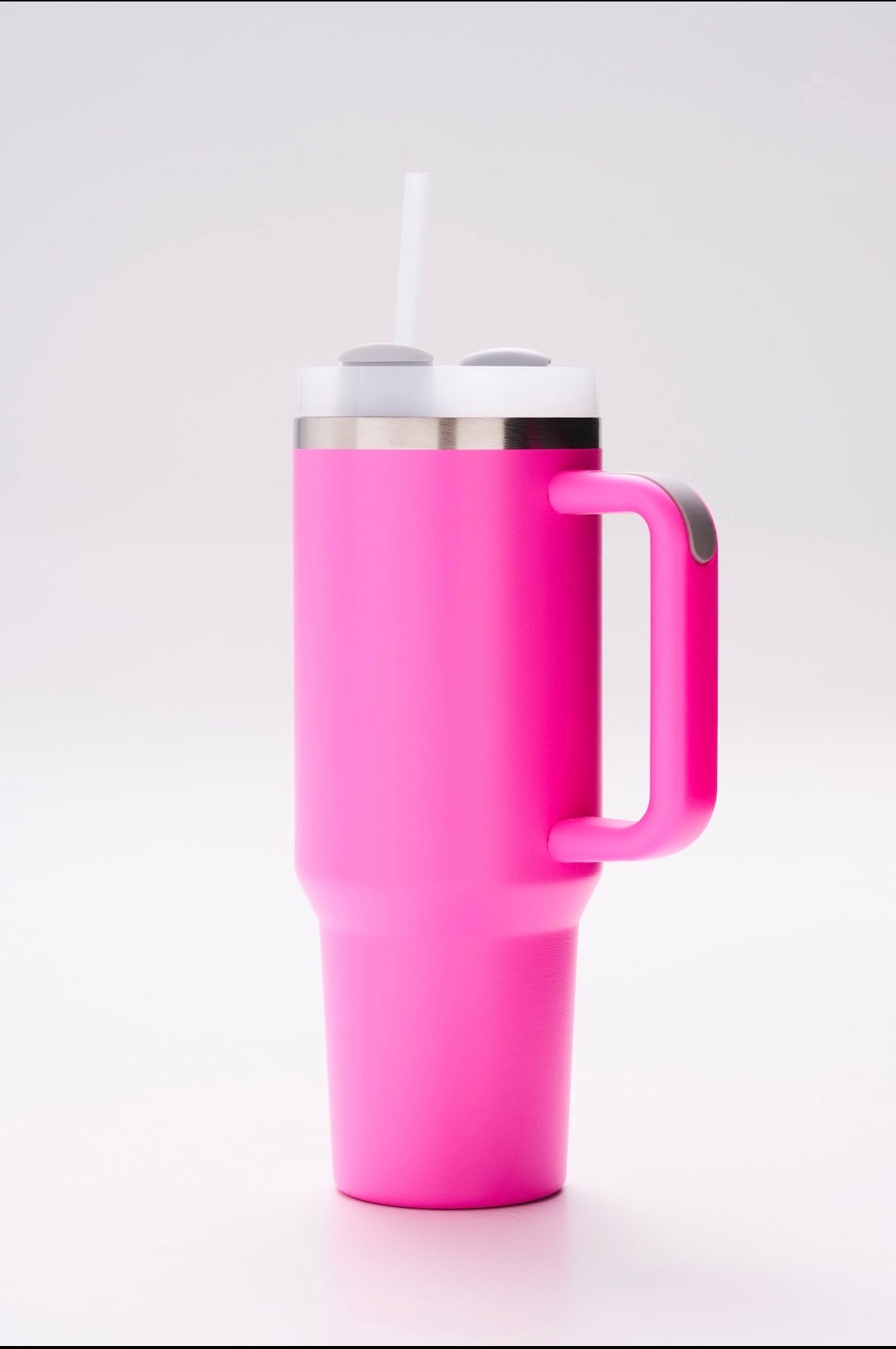 Thermobecher mit Strohhalm – Pink