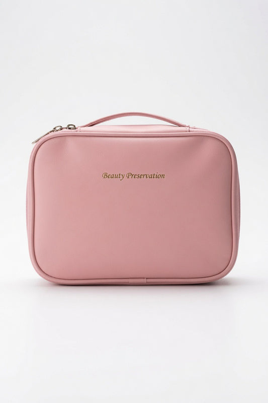 Rosa Beauty Case mit Henkel – Kosmetik-Organizer
