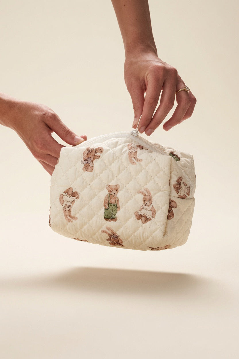 Quilted Teddy Make-up Bag