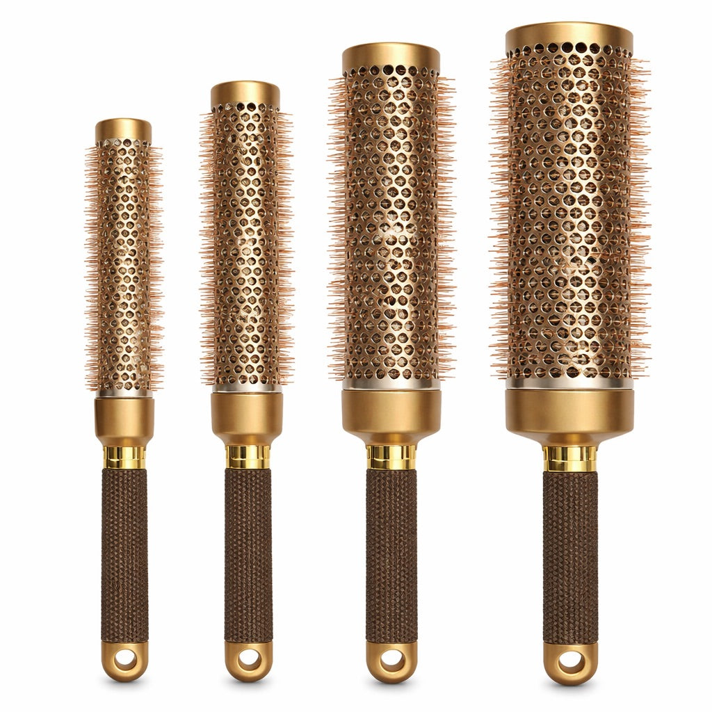 Föhnbürsten Set 4 Stück - Rundbürsten für Föhnen & Styling - Haarbürsten Set für Volumen & Glanz - Für Damen und Herren